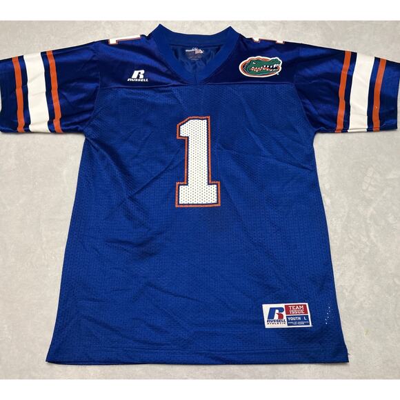 Vintage Russell Athletic Florida Gators Football Jersey Youth Size Large #1 - Picture 1 of 7